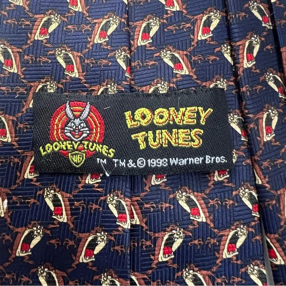 Looney Tunes Taz‎ Cartoon Men’s Tie Blue Novelty Business Casual Retro Necktie